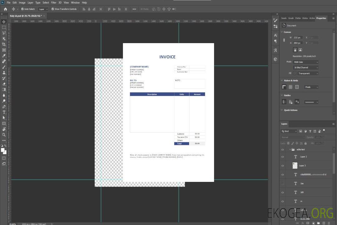 Format de facture gratuit template